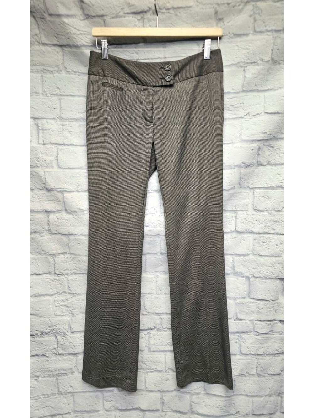 Apt. 9 Modern Fit 2 Brown Houndstooth Like Pattern Pleat Dress Pant Trousers